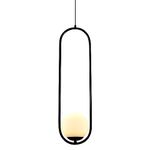 VONN Lighting Capri VCP2105BL 7" Integrated LED Pendant Lighting Fixture in Black with Glass Shade