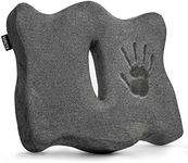 Sutera Proper Posture Seat Cushion for Office Chair or Car Seat, Superior Memory Foam for Support and Back Pain Relief, Rubber Grips Underneath to Prevent Shifting (17.7x16x4.3 inches)