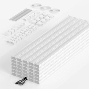Yecaye TV Cord Hider Wall Mounted, 472in Cord Cover, W1.18in H0.6in, White