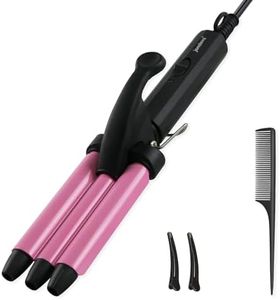 Mini arricciacapelli per capelli corti, janelove mini ferro ondulato per capelli, 13 mm beach waves arricciacapelli piccoli riccioli - rosa