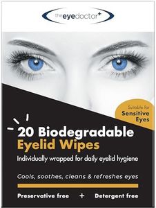 The Eye Doctor Eyelid Wipes – 20 x Single use lid Wipes for Eyes – Suitable for Sensitive Eyes, Detergent and Preservative Free Eye Wipes