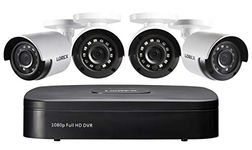 Lorex Indoor/Outdoor Wired Security Camera System, 1080p HD Bullet Cameras with Motion Detection Surveillance, IR Night Vision, 1TB 4 Channel DVR, 4 Cameras