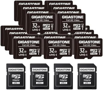 GIGASTONE 32GB 20-Pack Micro SD Card, Full HD Video, Surveillance Security Cam Action Camera Drone, 90MB/s Micro SDHC UHS-I U1 C10 Class 10, with Adapters