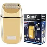 Kemei Cordless Metal Double Electric Shaver Razor for Men Close Electric Shavers, Type-C Rechargeable for Wet/Dry Shaving