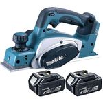 Makita DKP180Z LXT 18V Li-Ion Cordless Planer 82mm Body with 2 x 5.0Ah BL1850 Batteries