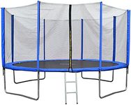 EVRE Trampoline 8ft Blue with Zipped Safety Enclosure Ladder Steel Frame Safety Pad TÜV Rheinland Certified Kids and Adults 244cm