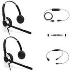 TruVoice Agent Computer Headset Bundle for Training | Monitoring | Supervising : Includes 2 x HD-550 Headset with Noise Canceling Microphone, USB Cable and Training Y Cable for Computers.