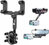 DMJWAN Rearview Mirror Phone Holder, Adjustable Navigator Bracket, 360° Rotatable and Retractable Universal Car Mobile Phone Holder