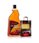 3M Combo of Microfiber Cloth and Car Shampoo (1 L) | Remove Dirt with High Foam Shampoo | Streak Free Cleaning Cloth