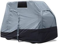 Explore Land Weatherproof 4 Passengers Golf Cart Cover Universal Fits EZGO Club Car Yamaha - All Season Golf Cart Enclosure with Driver Side Door and Back Side Zipper Window