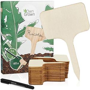 Plant Markers: 60 Wooden Plant Name Tags and Marker Pen – Plant Labels Wooden, Plant Tags, Seedling Labels – Gardening Name Tags, Garden Sign OwnGrown