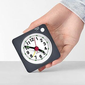 Neucox Small Travel Alarm Clock Alarm Clocks Bedside Non Ticking Battery Operated Lightweight Silent Clock Quiet Analog Clock with Snooze Nightlight for Traveling Backpacking Home