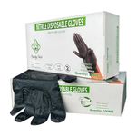 Sturdy Pack 4mil thick Disposable Nitrile Gloves- Powder & Latex Free- Non-Sterile Work Gloves-Textured Industrial &Household Gloves- Black- X-Large Size -10 Boxes (1000 Pcs)