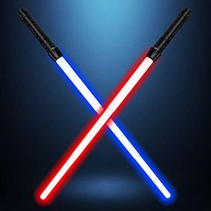 Light Up Saber with FX Sound, Light Sabers for Kids with Realistic Handle, Expandable Light Swords Set for Xmas Present, Galaxy War Fighters and Warriors, Halloween Dress Up Parties Costume