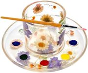 Painter's Cup & Palette Set for Painting Lovers - Round Paint Tray, & Palette with Water Cup & Clever Cutout for Brush for Artists & Painters, Painter Gift for Mothers Day, Her