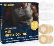 NNSMETT Nipple Covers Men,100Pcs (50 Pairs) Anti-Chafing Nipple Covers for Men, No-Show Mens Nipple Guard Tape for Running, Sports, and Daily Wear (Beige 25 Pairs + White 25 Pairs)