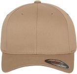 Flexfit Unisex Wooly Combed Cap Womens Mens Baseball Cap Available in Over 20 Colours Sizes XS/S - XXL, Khaki, XXL