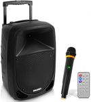 Pyle PA Music Box, Party Box, Portable Karaoke Machine with Microphone, Party Speaker with Bluetooth, Sound System 8 Inch Subwoofer, PA System Complete Set, Karaoke Set LED Battery Display,