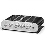 Facmogu ST-838 2.1 Channel HiFi Stereo Subwoofer Amplifier, RMS 20Wx2+40W Mini Digital Audio Power Amplifier for Home Speakers, 80W Subwoofer Amplifier Audio Stereo Bass Amp with Power Supply - Black