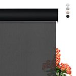 HOTSOON Light Filtering Roller Shades for Windows Cordless Solar Roller Blinds 5% Openness with Cassette Valance Sheer and Glare Reduce Window Shades for Home Office, Black,58.5" W x 84" H