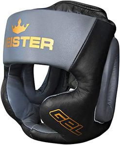 (XX-Large, Black/Charcoal) - Meister Gel Full-Face Training Head Guard for MMA, Boxing & Muay Thai