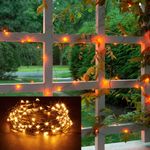 Halloween Fairy String Lights, 33 ft / 10 m - LED Orange - Outdoor Indoor Decorations for Bedroom, Patio, Parties & Holidays