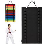 WanderGo 12 Belts Karate Belt Display Rack, Wall Hanging Martial Arts Belt Holder, Black Karate Taekwondo Belt Organizer for Kids Adults Martial Arts Learners(No Belts)