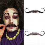 TRIPYGO Fake Mustache Human Hair Beard for Men and Women, Black Color