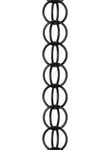 Monarch Ring Rain Chain, 8-1/2-Feet Length, Aluminum Flat Black Powder Coated