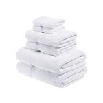 Superior 900 Gram Long-Staple Combed Cotton 6-Piece Towel Set, White