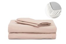 Belong 100% Organic Cotton 200 TC All Round Elastic Fitted King Size Premium Bedsheet with 2 Pillow Covers, Plain Bedsheet 72"x78"x13" inch Deep Pocket (Blush Pink)