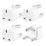 LUKELI 4 Pack UK to South Africa Plug Adapter South Africa Power Adapter 3-Pin UK Travel Adapter for South Africa Namibia Swaziland Lesotho Bhutan Botswana and More (4Pcs White UK to South Africa)