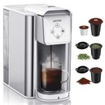 SiFENE 3-in-1 Single Serve Coffee Maker for K-pods, Ground Coffee, and Loose Leaf Tea, Custom Temperature and Strength Control, Quick Brew with Large 50 oz Reservoir (White)