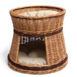 Wicker Two Tier Cat House Basket