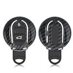 kwmobile Car Key Cover Compatible with Mini 3 Button Car Key Smart Key - Hard Case - Carbon Black