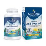 Nordic Naturals Arctic Cod Liver Oil|750 Mg Omega 3 Fish Oil Epa & Dha Supplement|Omega 3 Cod Liver Oil Liquid For Heart,Brain Health & Optimal Wellness|Flavour Lemon Fish Oil,1 Count,180 Capsule