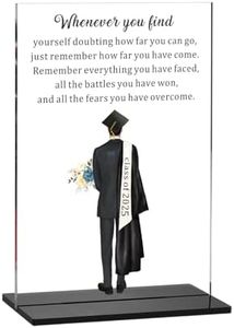 Class of 2025 Graduates Gifts for Him Inspirational Class of 2025 Graduation Decorations Gifts for Men Son Friend Graduation Gifts for Him Teen New Start Gifts Desk Sign 2025 End of Year Student Gifts