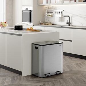 VonHaus 60L Double Recycling Bin – Dual Compartment Waste Separator