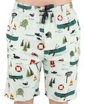 Lazy One Pajama Shorts for Men, Men's Pajama Bottoms, Sleepwear, Canoe, Lake Shorts (Lake It Easy, Medium)