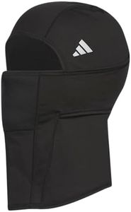 adidas Alphaskin Balaclava Ski Mask, Fleece-Lined face Cover for Exercise and Winter Sports, Black/Silver Reflective F23, One Size