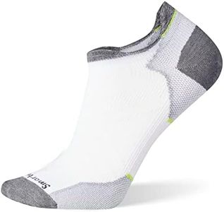 Smartwool Run Zero Cushion Low Ankle Socks, White, Large