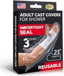 Mighty-X 100% Waterproof Cast Covers for Shower Arm Adult - [Watertight Seal] - 3pk Reusable Cast Protectors - Half Arm Cast Bags for Shower Arm