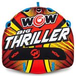 Wow World of Watersports Big Thriller 1 or 2 Person Inflatable Towable Deck Tube for Boating | 18-1010