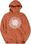 TAOHONG Women Sunflower Hoodies,Trendy Drawstring Sweatshirts with Pockets Long Sleeve Sweaters Pullover Fall Winter Outfits Orange