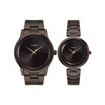 TIMEX Joy of Love Pair Stainless Steel Brown Dial 42 x 35 mm Analog Watch for Men - TW00PR295