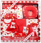 MOM CARE Newborn Baby Gift Set Has All Newborn Baby Essential Clothes in Baby Gift Set for or Girls Unisex 16 pcs Red