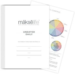 MäksēLife A5 Quarterly Undated Goal-Setting + Daily Planner Inserts - 120 GSM Recycled Paper, Goal-Setting System, Full Daily Planning Pages