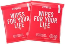 HyperGo Full Body Wipes - Grapefruit Bathing Wipes for Adults 12"x12" X-Large Body Wipes for Adults Bathing No Rinse Travel Wipes, Wipes for Camping, Post Workout Adult Wipes, 40 Count