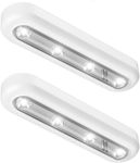 OxyLED Under Cupboard Kitchen Lights, Stick on Lights 2 Pack 120° Sensor Range Touch Sensor Led Strip Lights Wardrobe Lights for Kitchen Under Cabinet Lights Indoors White (Battery not Included)