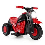 GYMAX Kids Electric Motorbike, 6V Ride on Motorcycle with Bubble Maker, Music, Headlights, Forward & Backward, 3 Wheels Children Motor Bike for 3 Years Old+ Boys Girls (Red)